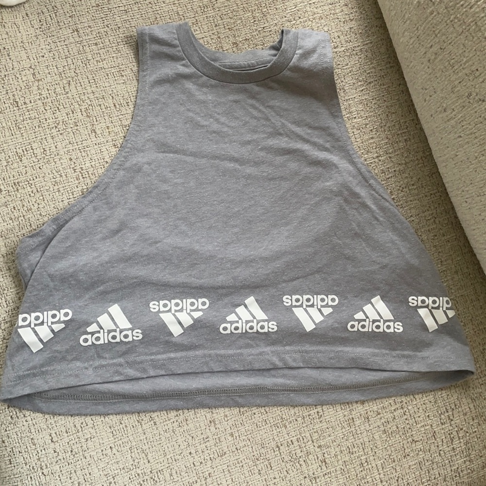 Gray Adidas Crop Tank